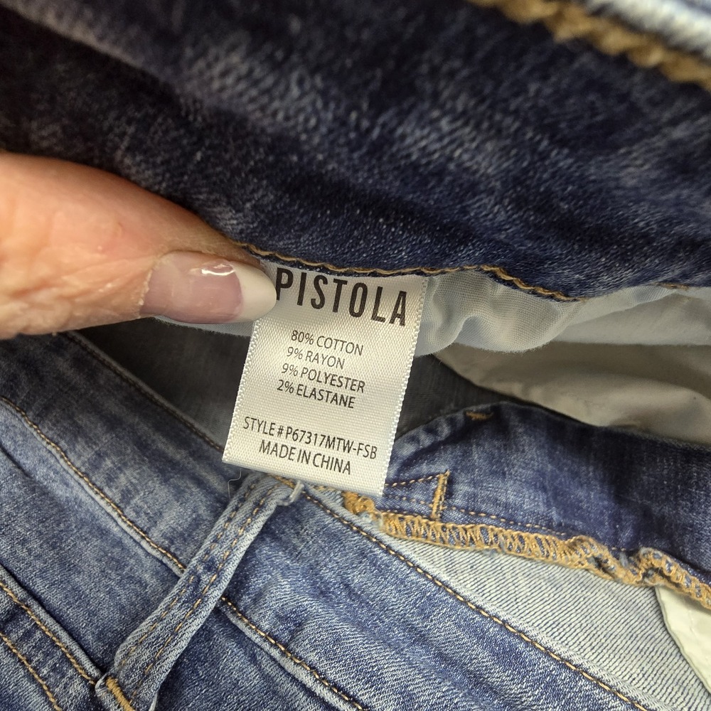 Pistola Crop Ankle Jeans Womens 20W Medium Wash Classic Stretch Western Modern - Picture 6 of 14
